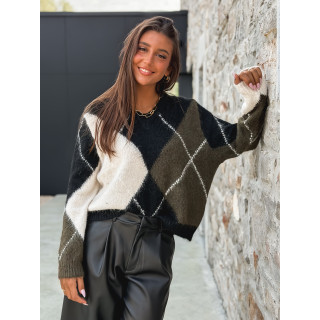 Pull Oxana - Noir/Kaki