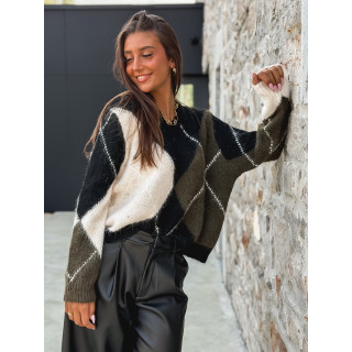 Pull Oxana - Noir/Kaki