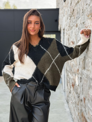 Pull Oxana - Noir/Kaki