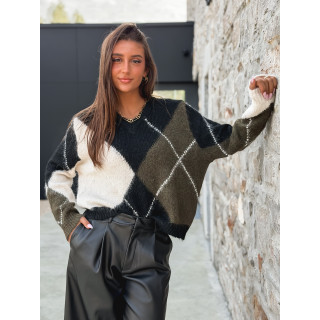 Pull Oxana - Noir/Kaki