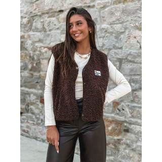 Gilet teddy Natanaëlle - Chocolat