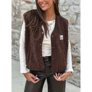 Gilet teddy Natanaëlle - Chocolat