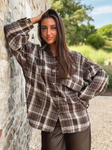 Chemise à carreaux Marilena - Chocolat