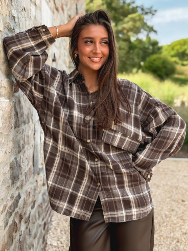 Chemise à carreaux Marilena - Chocolat