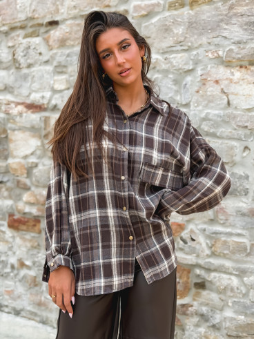 Chemise à carreaux Marilena - Chocolat