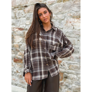 Chemise à carreaux Marilena - Chocolat