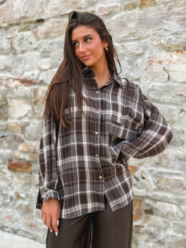 Chemise à carreaux Marilena - Chocolat