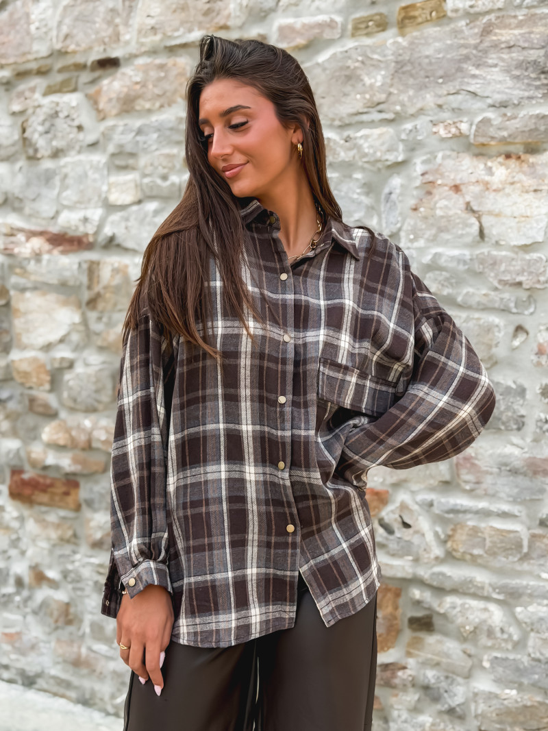 Chemise à carreaux Marilena - Chocolat