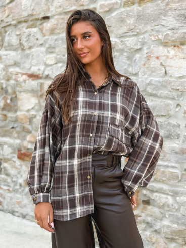 Chemise à carreaux Marilena - Chocolat