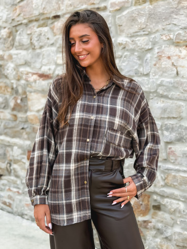 Chemise à carreaux Marilena - Chocolat