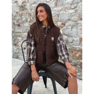 Gilet teddy Natanaëlle - Chocolat