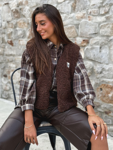 Chemise à carreaux Marilena - Chocolat