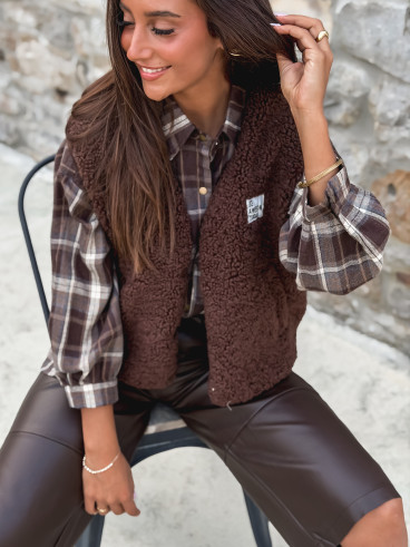 Chemise à carreaux Marilena - Chocolat