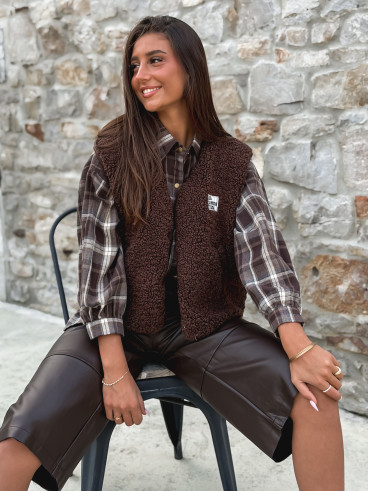 Chemise à carreaux Marilena - Chocolat