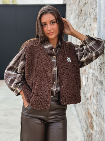 Chemise à carreaux Marilena - Chocolat