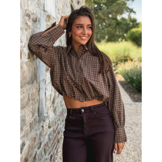 Crop chemise Nesta - Chocolat