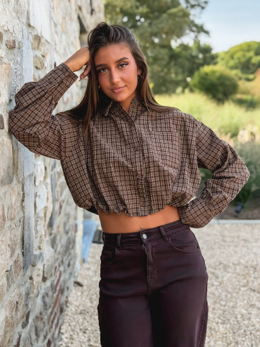 Crop chemise Nesta - Chocolat