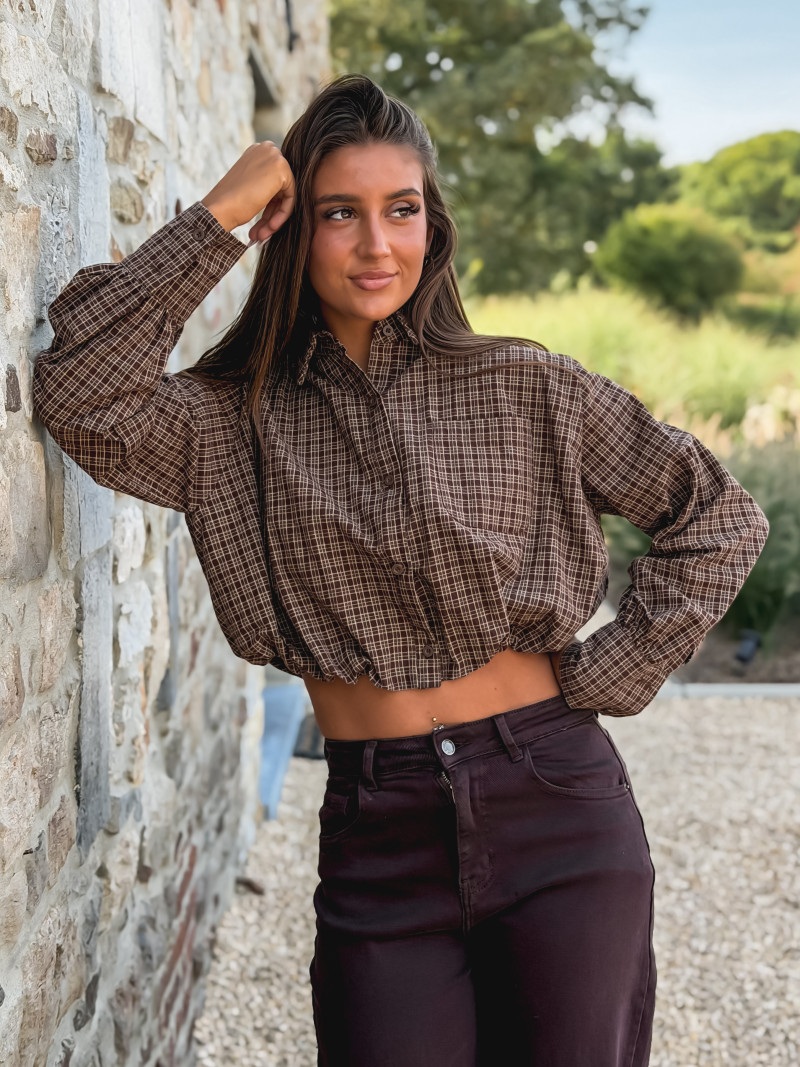 Crop chemise Nesta - Chocolat
