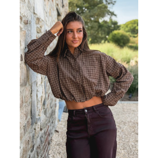 Crop chemise Nesta - Chocolat