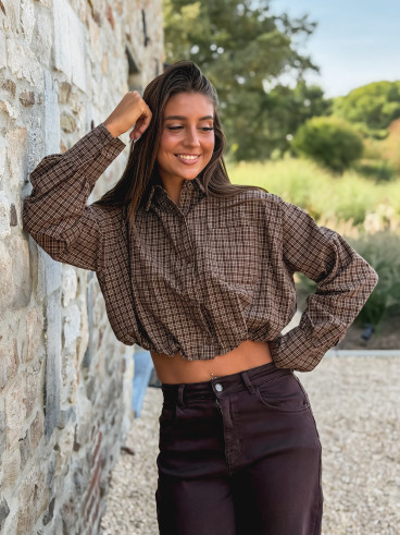 Crop chemise Nesta - Chocolat