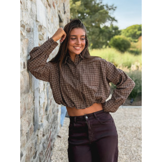 Crop chemise Nesta - Chocolat
