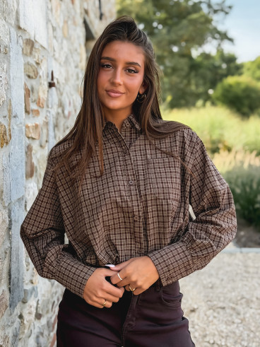 Crop chemise Nesta - Chocolat