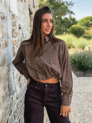 Crop chemise Nesta - Chocolat