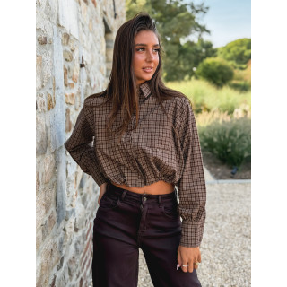 Crop chemise Nesta - Chocolat