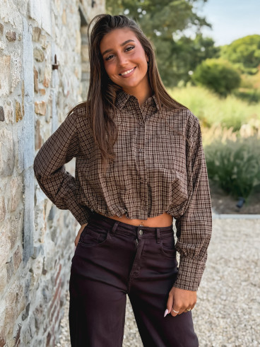 Crop chemise Nesta - Chocolat