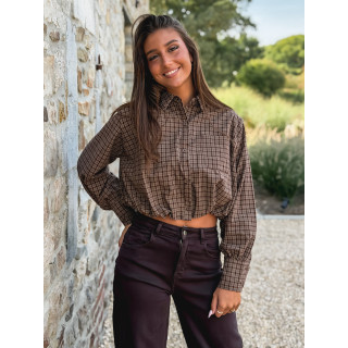 Crop chemise Nesta - Chocolat