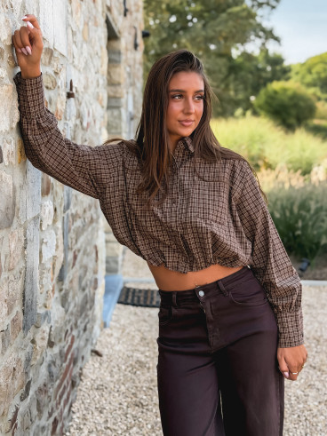 Crop chemise Nesta - Chocolat