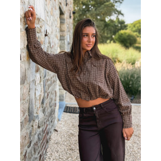Crop chemise Nesta - Chocolat