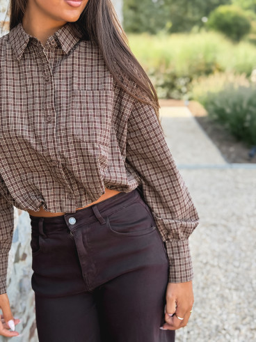 Crop chemise Nesta - Chocolat