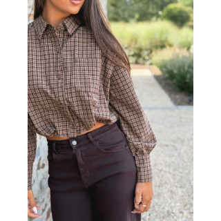 Crop chemise Nesta - Chocolat