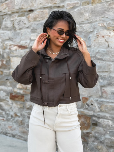 Veste courte Jaëlys - Chocolat Veste courte Jaëlys - Chocolat