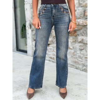 Jeans à strass Lorelei - Bleu
