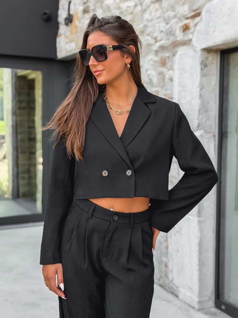 Blazer à strass Alana - Noir Blazer à strass Alana - Noir