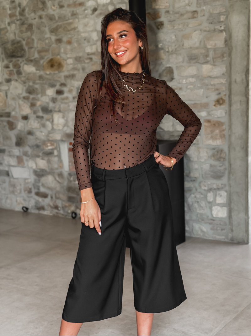 Blouse à pois Noémie - Chocolat Blouse à pois Noémie - Chocolat