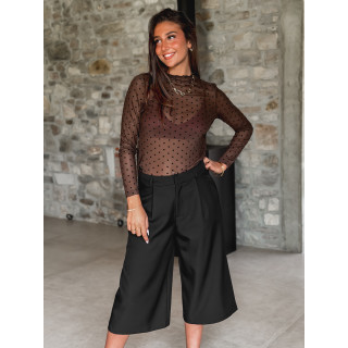 Blouse à pois Noémie - Chocolat