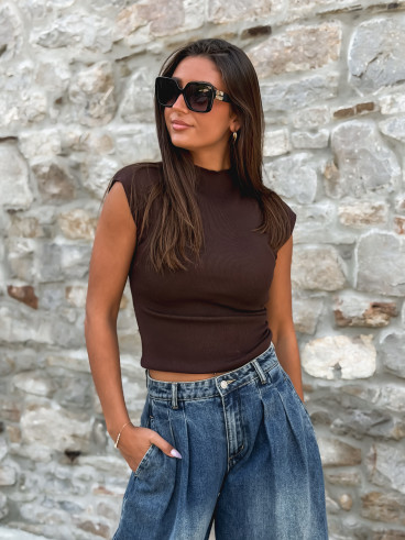 Blouse sans manches Anouk - Chocolat