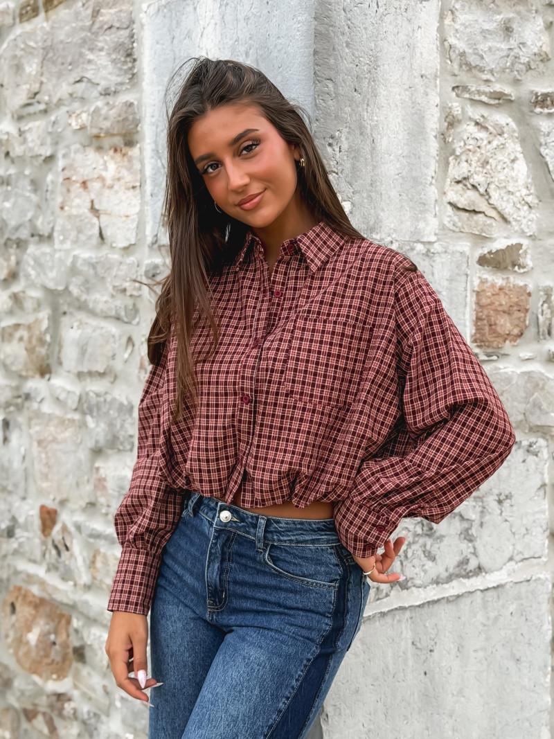 Crop chemise Nesta - Bordeaux