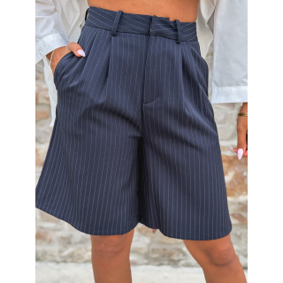 Bermuda ligné Salomé - Bleu marine