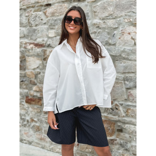 Bermuda ligné Salomé - Bleu marine