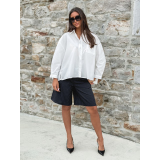 Bermuda ligné Salomé - Bleu marine