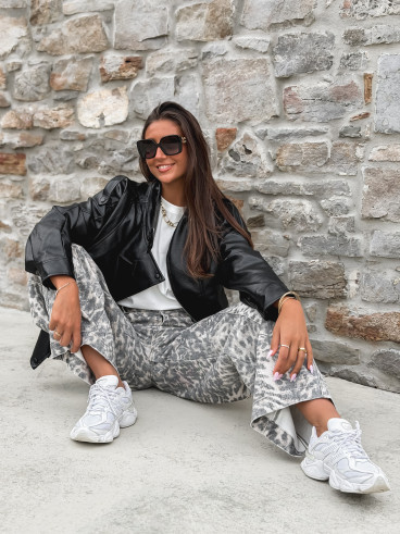 Jeans léopard Lidia - Beige
