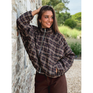 Veste à carreaux Santina - Chocolat