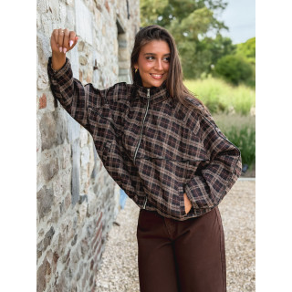 Veste à carreaux Santina - Chocolat