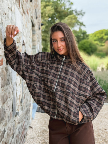 Veste à carreaux Santina - Chocolat Veste à carreaux Santina - Chocolat
