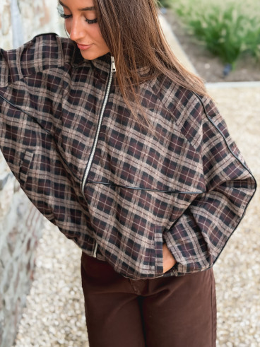 Veste à carreaux Santina - Chocolat Veste à carreaux Santina - Chocolat