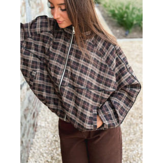 Veste à carreaux Santina - Chocolat